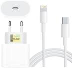 Carregador turbo 20W Compativel com Iphone 7 8 X XR 11 12 13 14 Cabo e Fonte