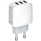 Carregador Turbo 3USB 3.1A Bivolt com Cabo iOS Ultra Rápido