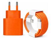Carregador Turbo 40W Laranja Premium USB.C Compatível Iphone 15 16 e 17