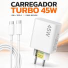 Carregador Turbo 45W Lehmox PD Tipo-C e USB + Cabo Tipo-C LE-405