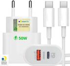 Carregador Turbo 50W Cabo USBC Compatível com ios e Android