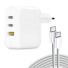 Carregador Turbo 65w + 2 Cabos Tipo-C 1M Compatível iPhone 15, iPad, Watch e Notebook