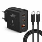 Carregador Turbo 65W com Cabo USB-C USB-A 3 Entradas para Tablet e Smartfone
