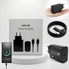 Carregador Turbo 67w Pd Usb-c + Cabo Para Samsung S25 Z Fold Preto USB-C Compatível com Samsung S20FE S21FE S22 S10 S23