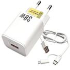 Carregador Turbo Carregamento Rápido P/ Galaxy M14, M21 2021, 5v=3.1A 30w Type-C e Micro-USB LE296V Carregador Turbo Carregamento Rápido P/ Galaxy M14, M21 2021, 5v=3.1A 30w Type-C e Micro-USB LE296V