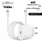 Carregador Turbo Completo iPhone,USBC 20W Cabo Lightning USBC Compatível com IPhone,11,12,13,14 Carga Rápida Premium Selo Anatel