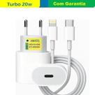 Carregador Turbo Completo iPhone,USBC 20W Cabo Lightning USBC Compatível com IPhone11,12,13,14. Carga Rápida Premium Foxcom