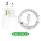 Carregador Turbo Fonte 20w Usb-c+ Cabo para USB-C Compatível com iPhone 11 12 13 14 Max X XR XS