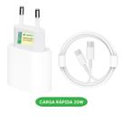 Carregador Turbo Fonte 20w Usb-c+ Cabo Tipo-c Compatível com iphone 15 15 pro 15 plus