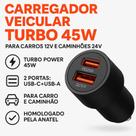 Carregador Turbo Veicular USB/TPC 45W PEINING
