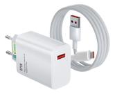 Carregador Turbo Xiaomi 67W para Redmi Note 9, 10, 11, 12 e 13 + Cabo USB Tipo-C de 1 Metro