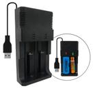 Carregador Universal USB Duplo Ajustável P Baterias 26650 18650 14500 16340 4,2v Indica Carga LPJA03 Carregador Universal USB Duplo Ajustável P Baterias 26650 18650 14500 16340 4,2v Indica Carga LPJA03
