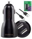 Carregador Universal veicular Intelbras c/ cabo USB 2 portas