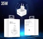 Carregador Usb C 35W Turbo Compatível com Iphone11,12,13,14,15,16 _ Adaptador Tomada com duas portas Carregador Usb C 35W Turbo Compatível com Iphone11,12,13,14,15,16 _ Adaptador Tomada com duas portas