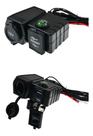 Carregador Usb Duplo Com Tomada 12v E Voltimetro Moto