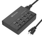 Carregador USB HITRENDS Estação de carregamento de 8 portas 60W/12A preto Carregador USB HITRENDS Estação de carregamento de 8 portas 60W/12A preto