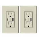 Carregador USB, tomada de parede ELEGRP com portas USB A e USB C, pacote com 2 unidades