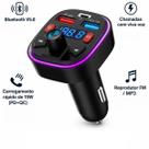 Carregador Veicular Bluetooth FM USB Música Chamadas Uso Diário Carro Moderno
