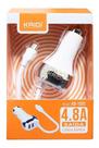 Carregador Veicular Kd132C 2 Entradas Cabo Micro Usb 4.8a V8