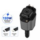 Carregador Veicular Multifuncional 120W com Design Moderno Preto