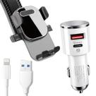 Carregador Veicular Turbo 30 Dual Usba e Usbc e um Suporte Veicular Firme e Estável para GPS
