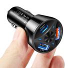 Carregador Veicular Turbo 55W 3 Portas (2x USB + 1x Tipo-C) QC 3.0 Carregamento Rápido Universal