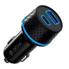 Carregador veicular turbo duplo 42,5w tipo-c usb ultra rapido
