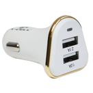 Carregador Veicular USB Multitensão XC-V7-USB Branco/Dourado X-CELL DS TOOLS