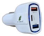 Carregador Veicular XCell XCV15USB Quickcharge 30W, 2 USB 1 USBC PD, Compacto e Resistente
