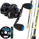 Carretilha Anti Cabeleira Vara Topaz Carbono Linha Kit 15kg