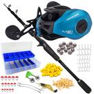Carretilha M21 Slim Pro Vara 1,80mt Telescópica + 120 Itens