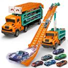 Carrier Truck Toys BainGesk com 6 carros de brinquedo de metal fundido