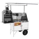 Carrinho 3 em 1 Cefaz Hot Dog, Lanche Churrasco Luxo Branco Rodas Pneumáticas e Toldo BLC12P/T