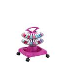 Carrinho Auxiliar Manicure Para 40 Esmaltes Giratório Rosa Com Rodinhas 2 Prateleiras Dompel Style