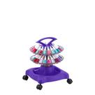 Carrinho Auxiliar Manicure Para 40 Esmaltes Giratório Roxo Com Rodinhas 2 Prateleiras Dompel Style