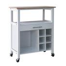 Carrinho Auxiliar para Cozinha Louis 1 GVT Branco e Natural