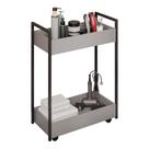 Carrinho Auxiliar Para Salão de Beleza Lara 70cm em Aço com Rodízios Grafite - Desk Design
