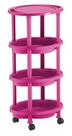 Carrinho Auxiliar Salão de Beleza e Cabeleireiro Clean, Rosa - Dompel