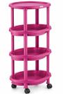 Carrinho Auxiliar Salão de Beleza e Cabeleireiro Clean, Rosa - Dompel