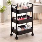 Carrinho Auxiliar Salão De Beleza Porta Esmaltes Manicure preto Carrinho Auxiliar Salão De Beleza Porta Esmaltes Manicure preto