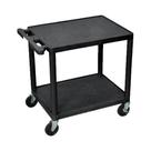 Carrinho AV LUXOR LP26-B 26H com 2 prateleiras, capacidade de 136 kg, preto