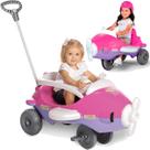 Carrinho Avião de Passeio e Pedal Bebe Calesita Aeroh Rosa