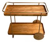 Carrinho Bar Estilo Industrial Moderno Grande Na Cor Dourado