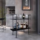 Carrinho Bar Industrial 90cm com 2 Prateleiras e Rodízios Carrinho Bar Industrial 90cm com 2 Prateleiras e Rodízios