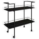 Carrinho Bar Industrial Com Rodizios P1036 Preto Pp Milani Store
