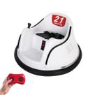 Carrinho Bate Tromba Elétrico 6V Gira 360 com Controle Remoto Infantil Branco Brinqway Bw-212 Br