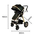 Carrinho Bebê Alça Inmetro 4 rodas Preto Club Baby / Envio Rápido