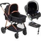 Carrinho Bebe Materna Base ISOFIX Burigotto Revert 22 Preto Cobre
