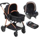 Carrinho Bebe Materna Preto Cobre Base Burigotto Revert 22 Preto Cobre