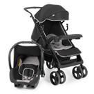 Carrinho Berço de Bebê com Bebê Conforto Joy 0 a 15kg Preto e Cinza Tutti Baby